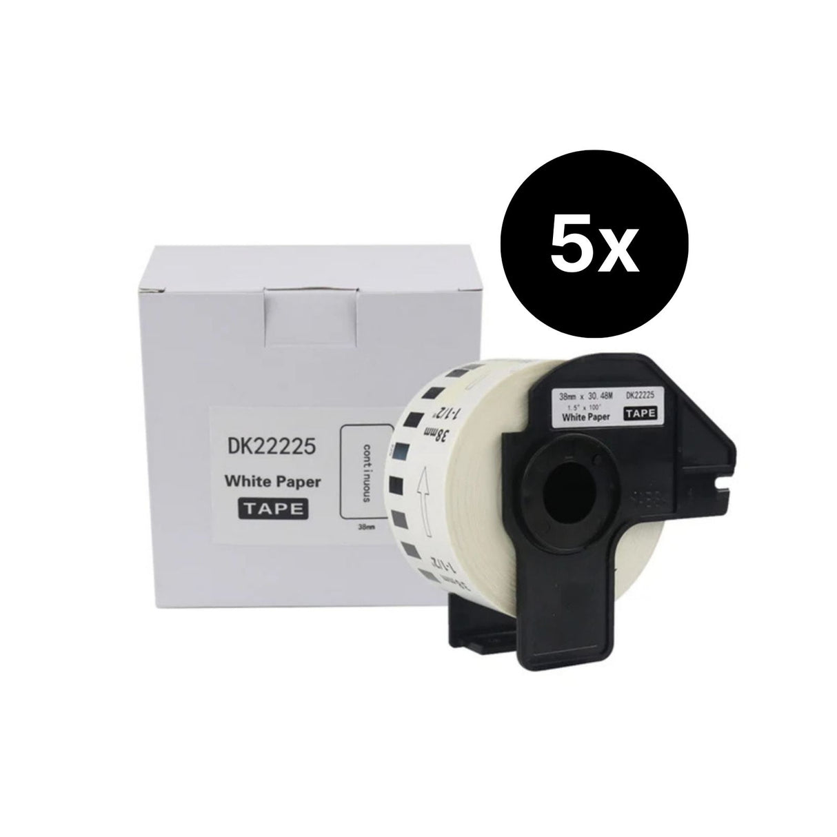 5er-Set Alternative Etikettenrolle zu Brother DK-22225 Etiketten