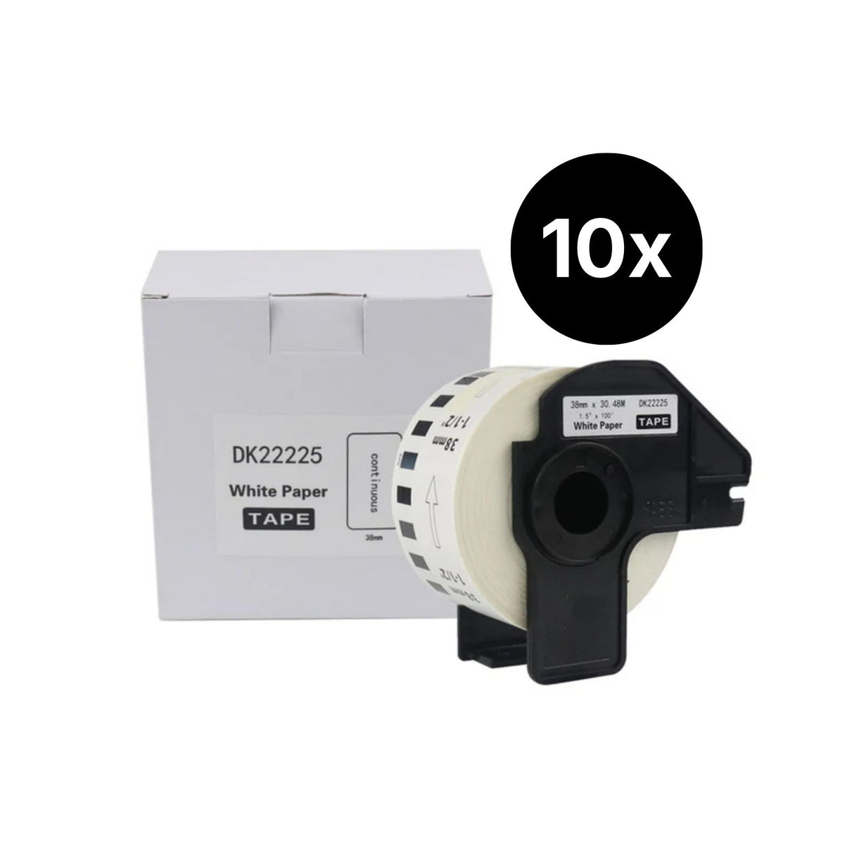 10er-Set Alternative Etikettenrolle zu Brother DK-22225 Etiketten