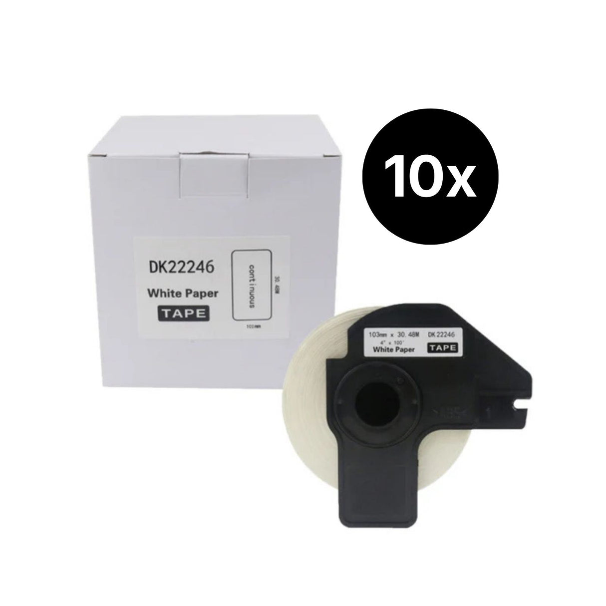 10er-Set Alternative Etikettenrolle zu Brother DK-22246 Etiketten