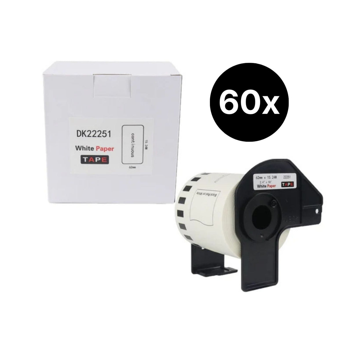 60er-Set Alternative Etikettenrolle zu Brother DK-22251 Etiketten