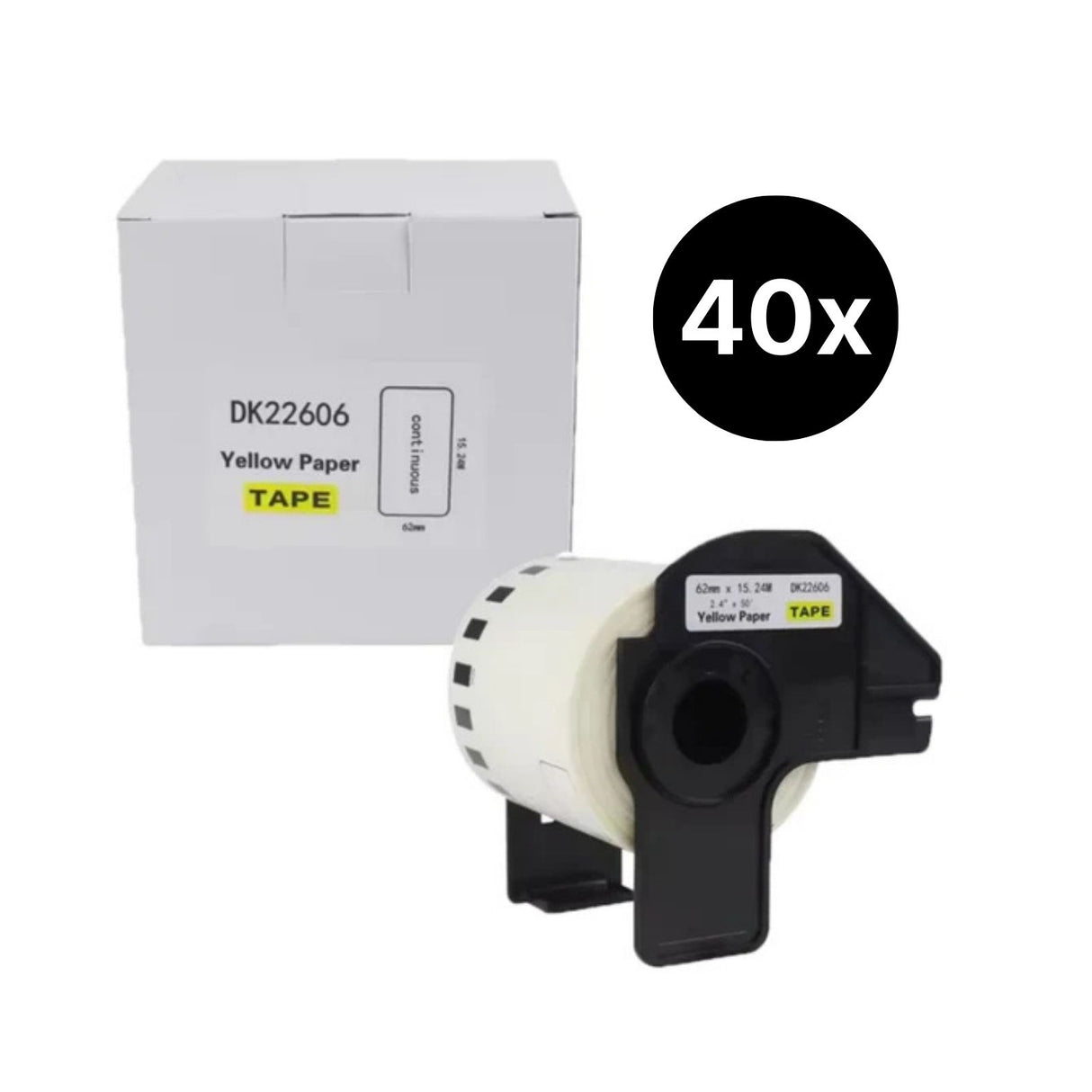 40er-Set Alternative Etikettenrolle zu Brother DK-22606 Etiketten