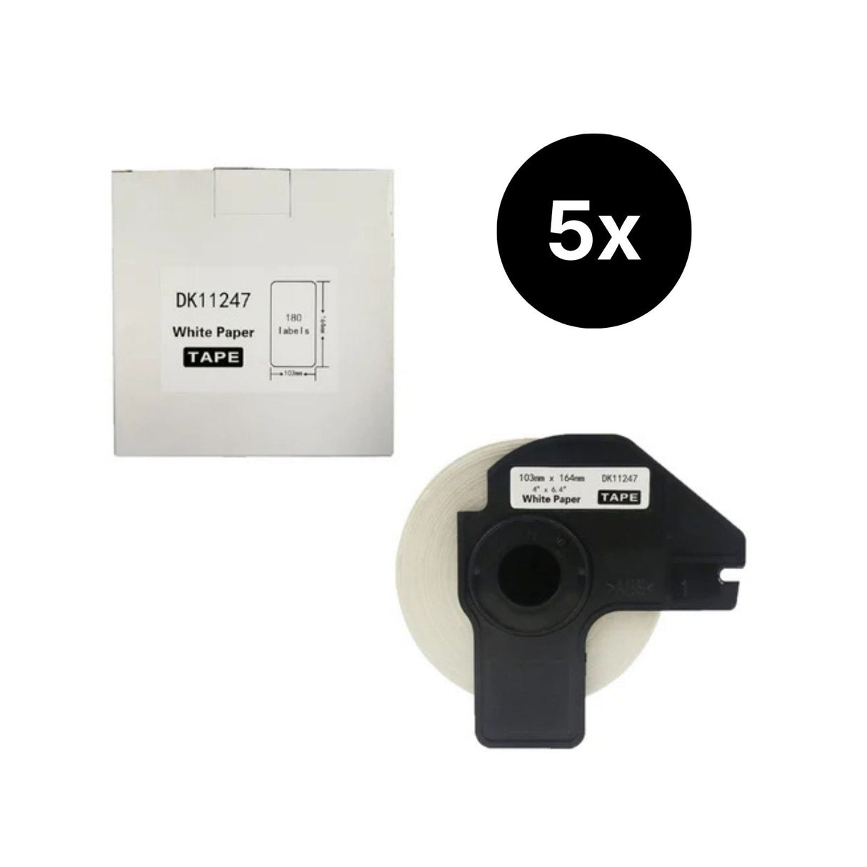 5er-Set Alternative Etikettenrolle zu Brother DK-11247 Etiketten