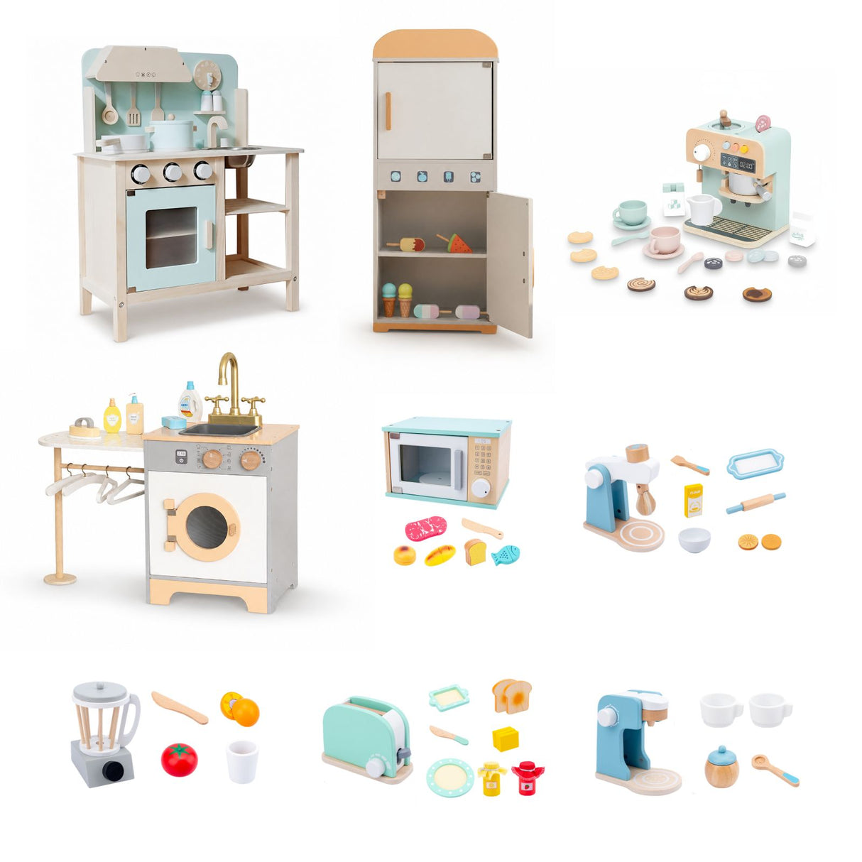 Spielküche mit XXL Spielset Haushaltsgeräte und Frühstücksset