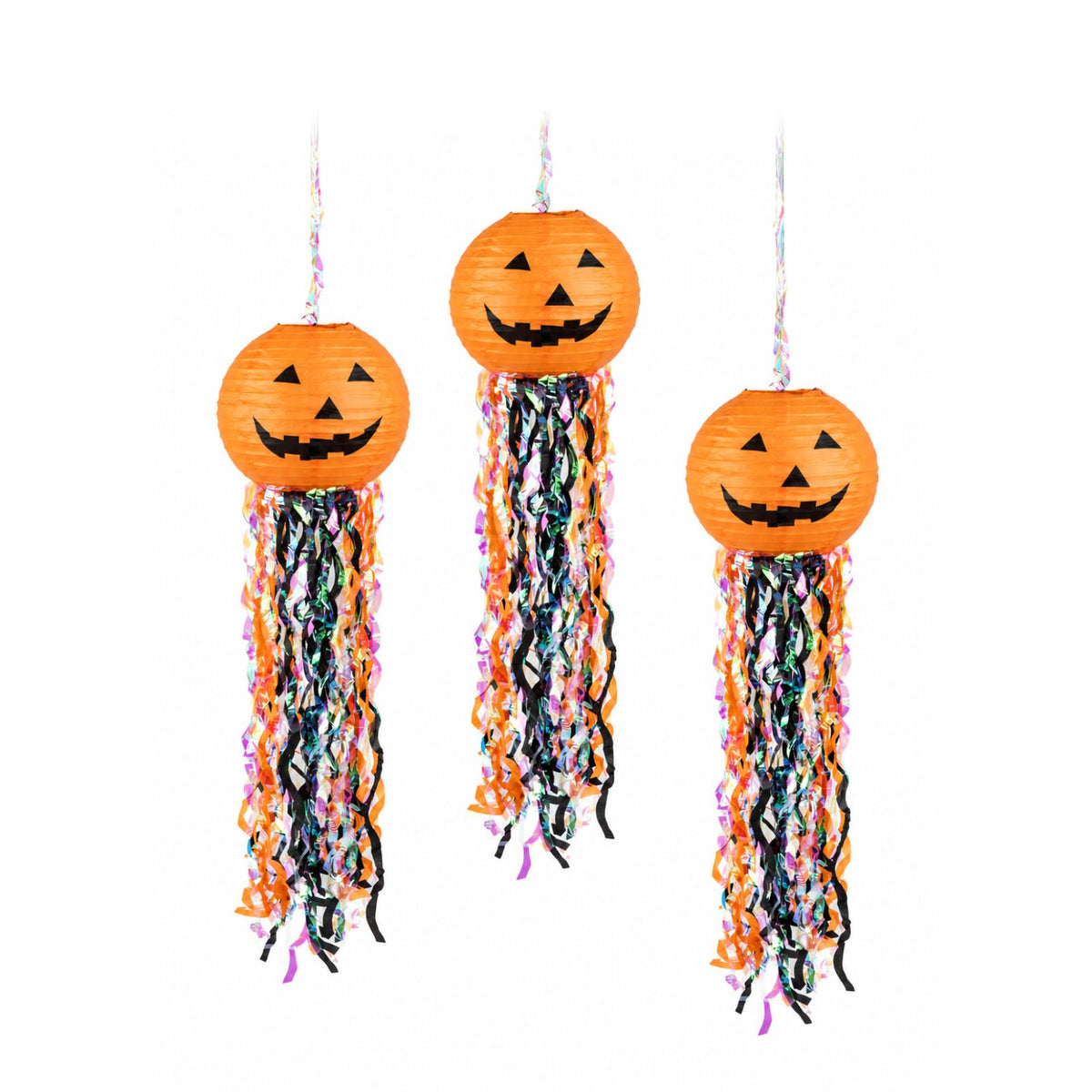 3er-Set Kürbis-Papierlaterne Halloweendeko Partydekoration Papierlampion