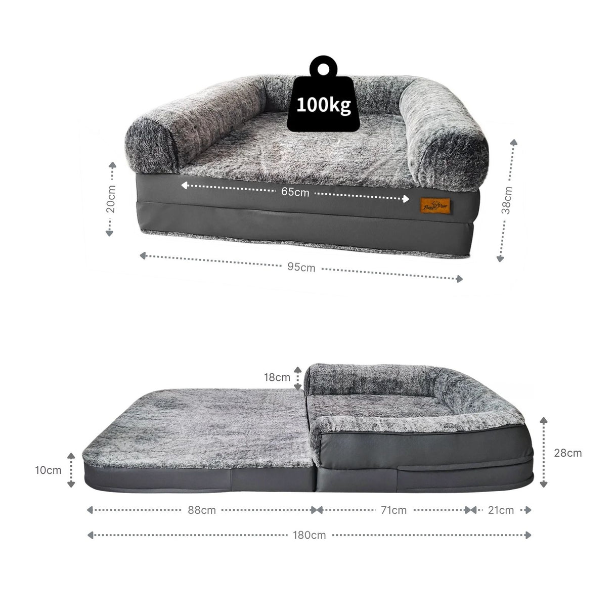2in1 Hundebett Hundesofa Hundekissen Haustierbett Hundematratze