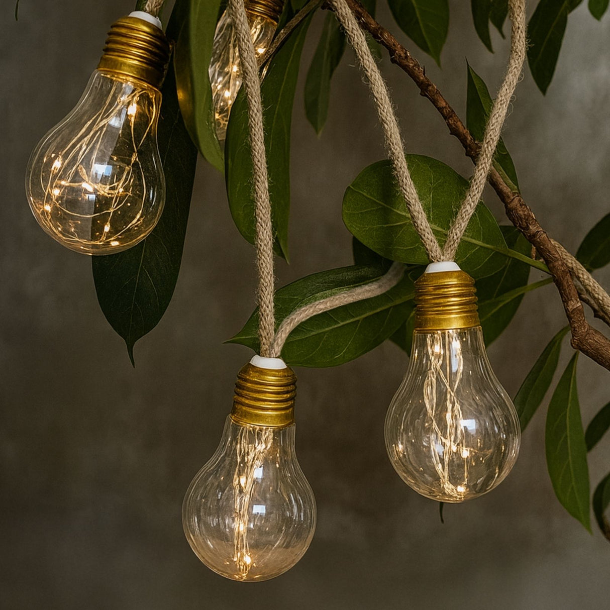 LED-Hanfseil-Lichterkette Lampe Gartenbeleuchtung Solar-Leuchtkette