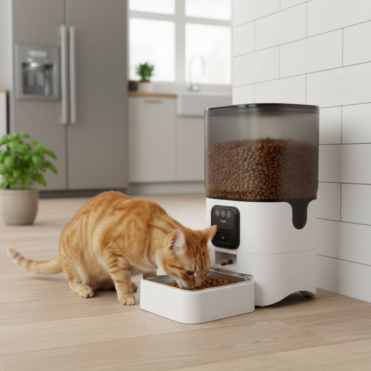 Automatischer Futterautomat für Katzen und Hunde Futterspender Napf