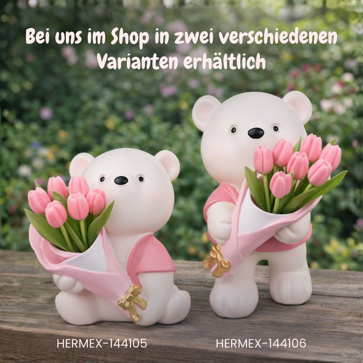 Sitzender Bär-Vase Blumenarrangement Dekoration Wohnaccessoire