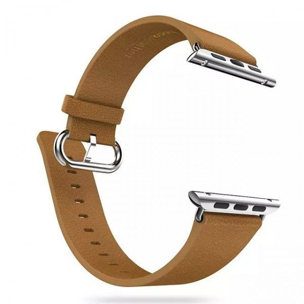 Apple Watch 44mm / 42mm HOCO Echtleder Armband Band mit Adapter BRAUN