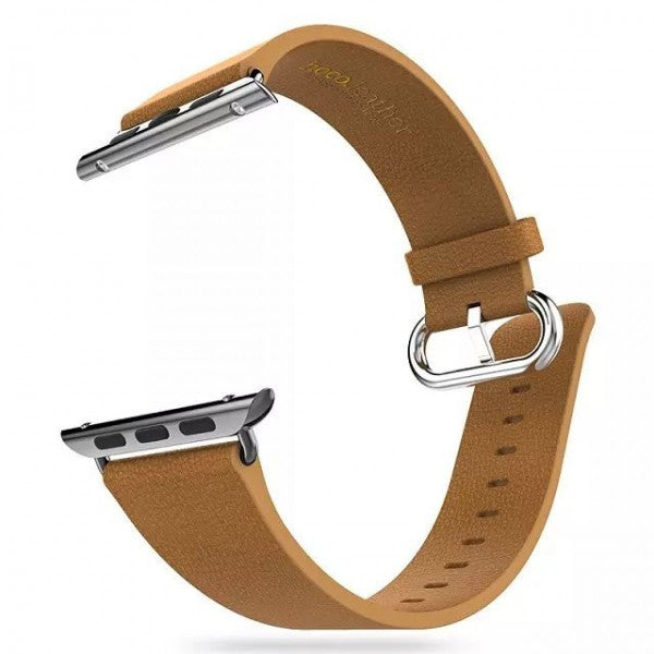 Apple Watch 44mm / 42mm HOCO Echtleder Armband Band mit Adapter BRAUN