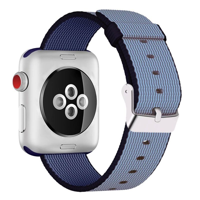 Apple Watch 44mm / 42mm Nylon Stoff Armband Schnalle mit Dorn BLAU Navyblue
