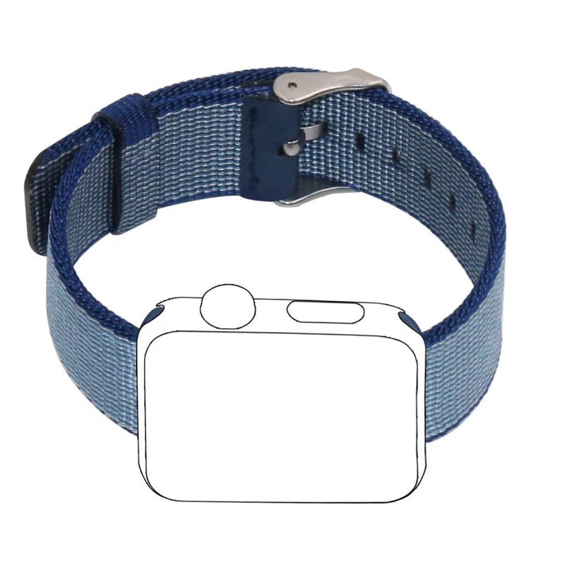 Apple Watch 44mm / 42mm Nylon Stoff Armband Schnalle mit Dorn BLAU Navyblue