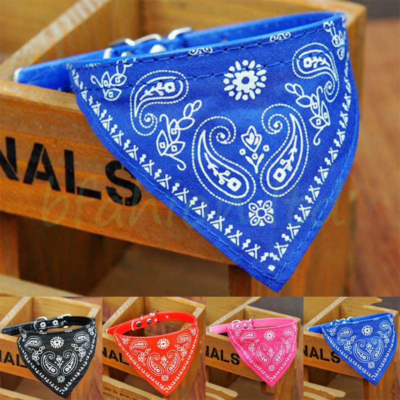 Hundehalsband mit Tuch Bandana Katze Einstellbar Leder Stoff M PINK