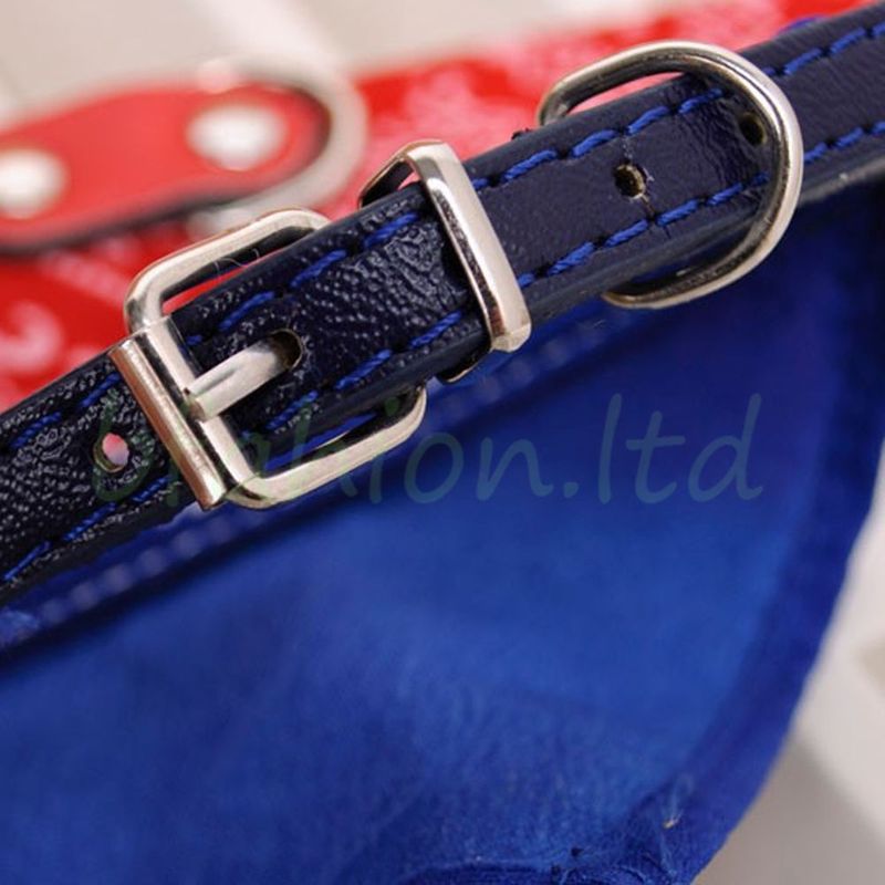 Hundehalsband mit Tuch Bandana Katze Einstellbar Leder Stoff M PINK