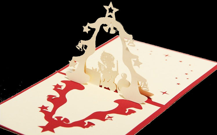 Handgemachte 3D Weihnachtskarte Christkind Grusskarte Festtagskarte