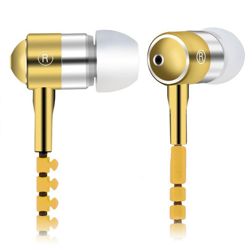 In Ear ZIPPER Headset Kopfhörer mit Fernbedienung GOLD GELB