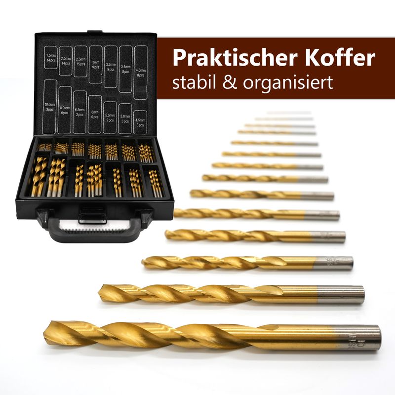 Bohrer Set Drill Set Bohrwerkzeug-Kit Bit Koffer Bohrzubehör-Set