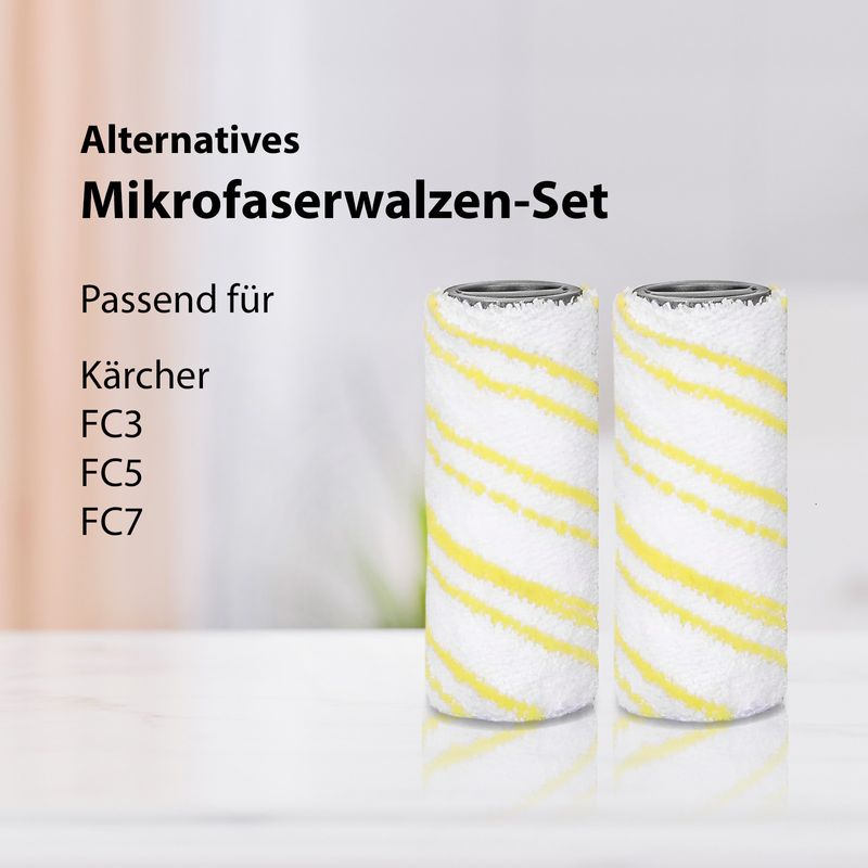 2er-Set Alternative Mikrofaserwalzen für Kärcher Reiniger FC3 FC4 FC5 FC7