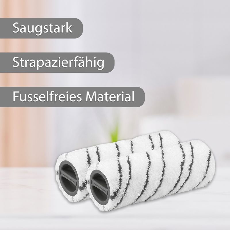 Alternatives 2er-Set Mikrofaserwalzen für Kärcher Reiniger FC3 FC4 FC5 FC7