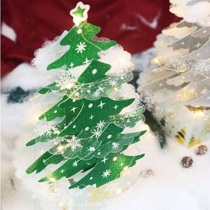 3D Tannenbaum-Tischdeko LED-Weihnachtsbaum Tischdekoration Grün