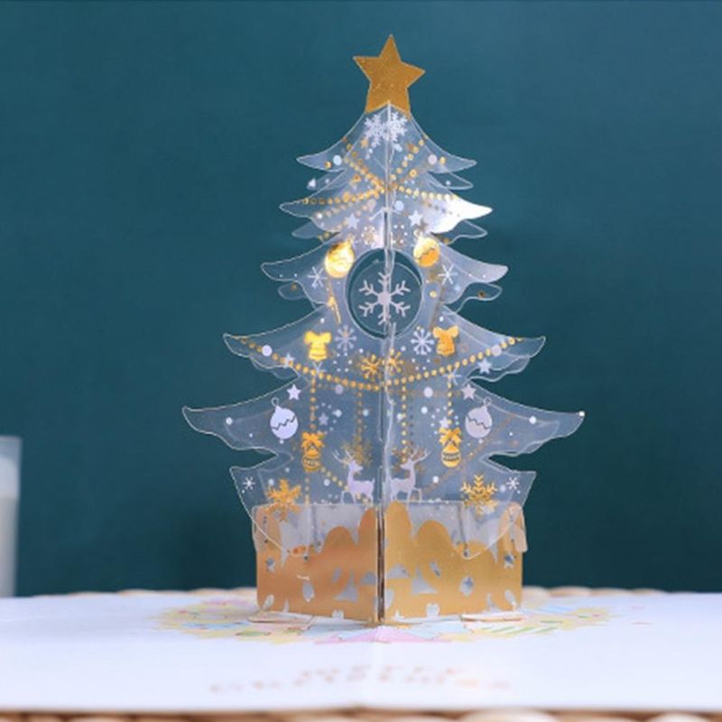 3D Weihnachtskarte Festtagskarte Grusskarte Tannenbaum Transparent