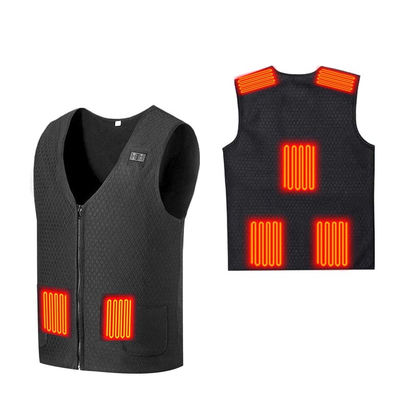 XS elektrisch beheizbare Weste Thermoweste Heizweste Unisex 7 Zonen