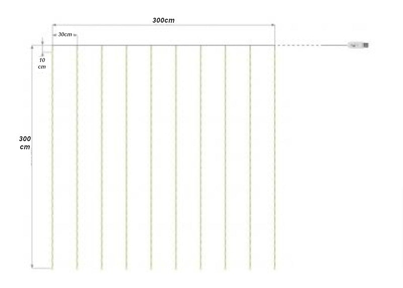 Leuchtgirlande Lichterkette Lichtervorhang Dekoration LED Kaltweiss
