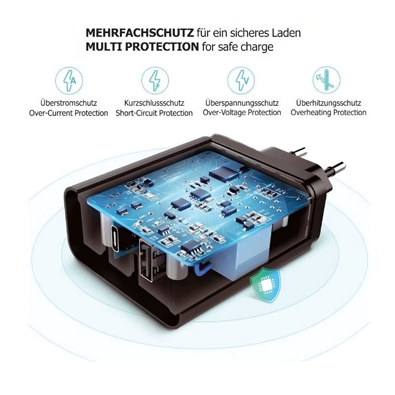 USB-Netzteil Schnellladeadapter USB-Ladegerät Wandladegerät