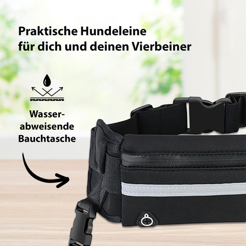 Leine Jogging Bauchgurt Hüftgurt Hundeleine Flexibel Elastisch Bungee