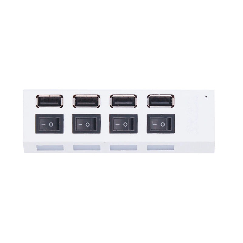 USB-Hub 2.0 4-Anschlüsse Adapter mit Ein- u. Ausschalter und Licht