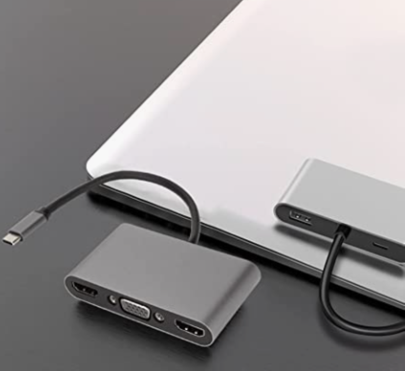 USB-Hub 5in1 USB-C in/out USB-A 3.0 2x HDMI 4K VGA