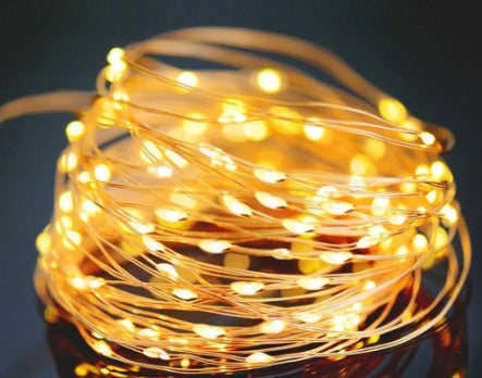 22m LED Leuchtgirlande Solar-Lichterkette Gartenbeleuchtung Warmweiss