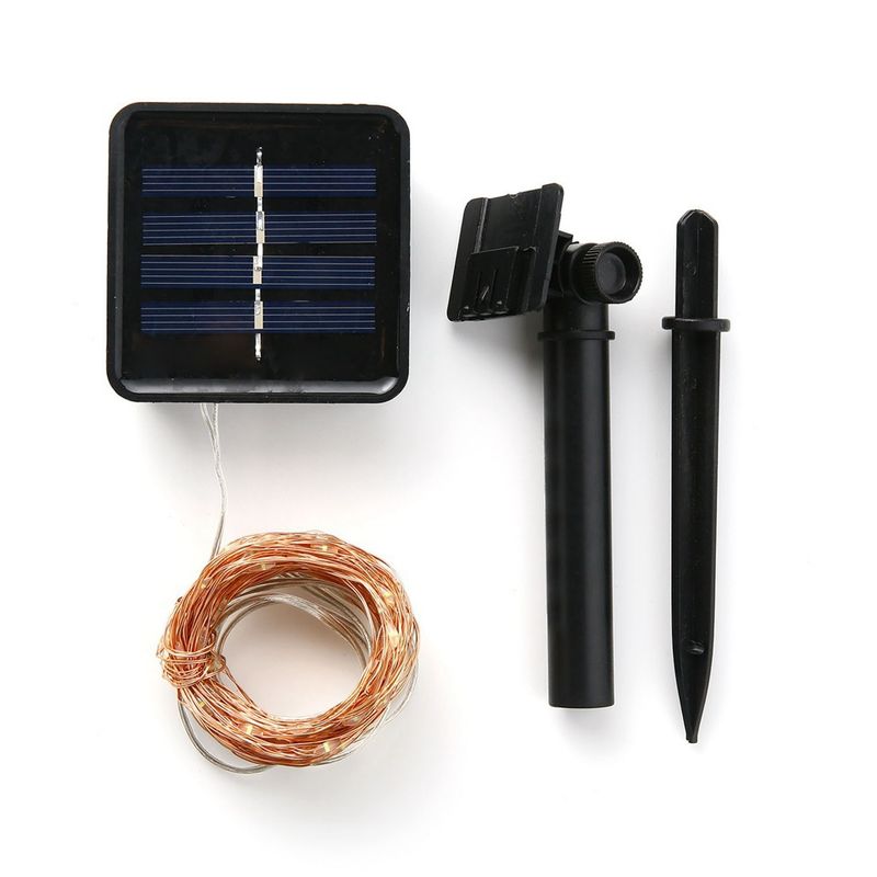 22m LED Leuchtgirlande Solar-Lichterkette Gartenbeleuchtung RGB