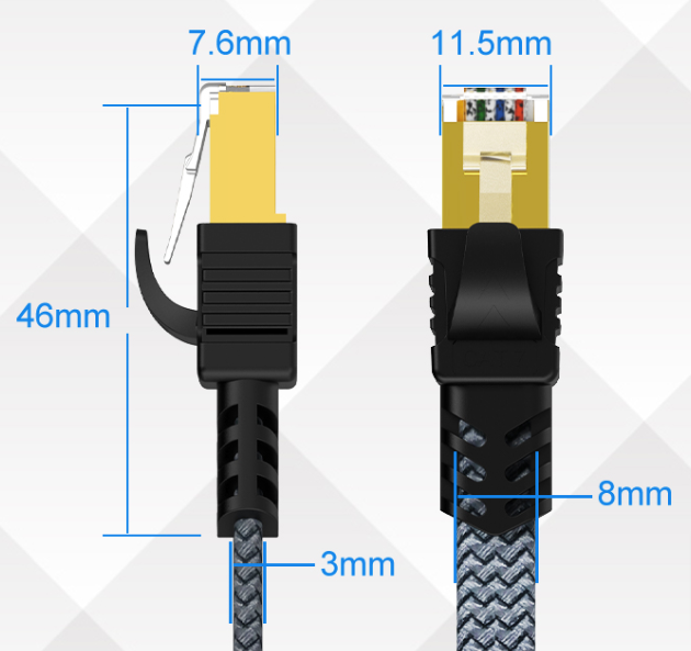 1m Netzwerkkabel Flachkabel Ethernet LAN Kabel RJ45 Kat. 7 flach UTP