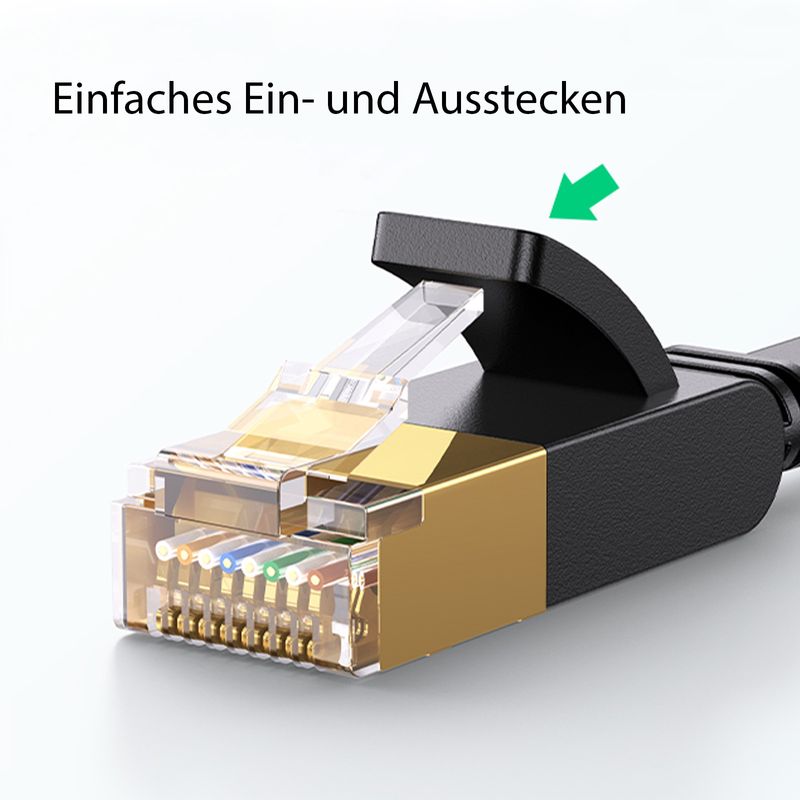 15m Netzwerkkabel Flachkabel Ethernet LAN Kabel RJ45 Cat. 7 UTP