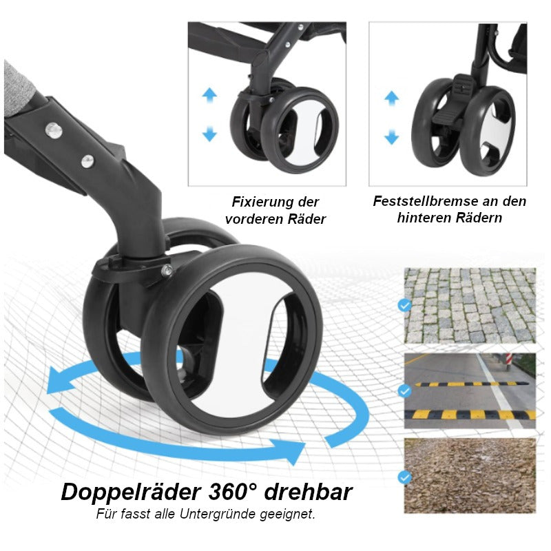 Hundebuggy Haustierwagen Trolley klappbar vierfache Doppelräder