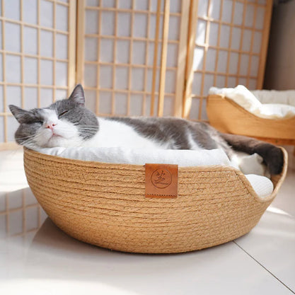 Katzenbett Katzennest Katzenkorb Katzensofa Katzenliege Bambus