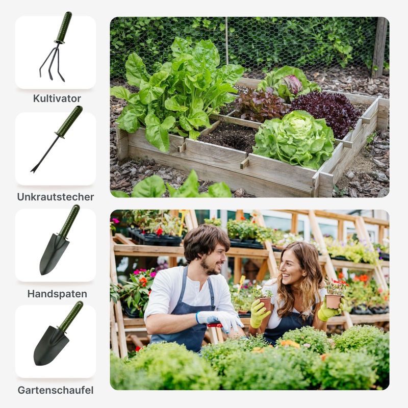 Gartenwerkzeug-Set Gartenschaufel Handspaten Kultivator Unkrautstecher