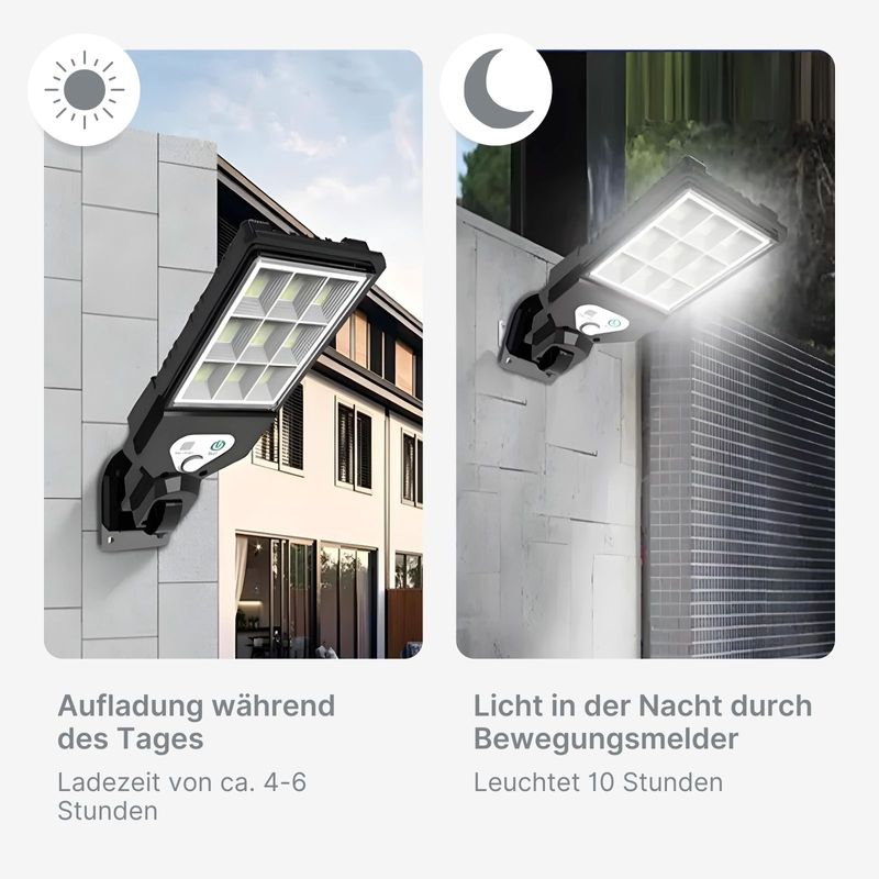 LED Solar Fassadenbeleuchtung mit Bewegungsmelder Gartenleuchte