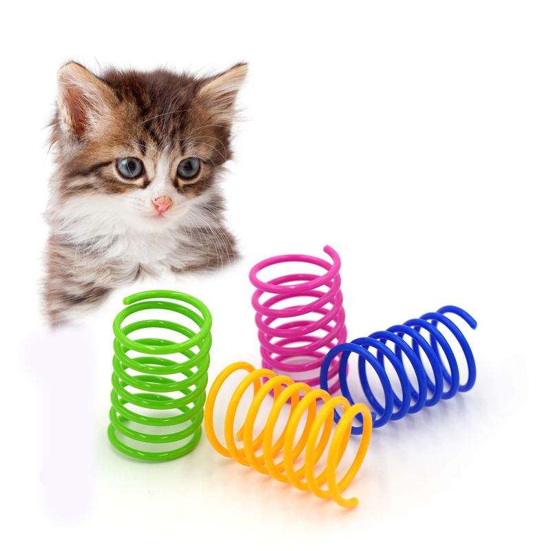 Spiralfedern Katzenspielzeug Geschicklichkeitsspiel Federspielzeug