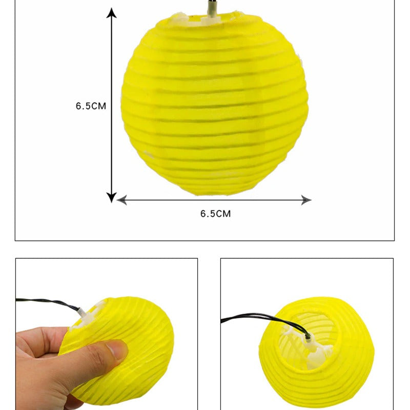 6.5m Solar Lampion-Lichterkette LED-Lichterkette Leucht-Girlande bunt