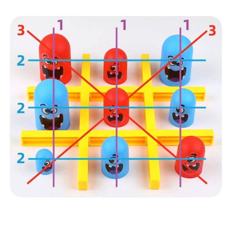 Tic Tac Toe Spielzeug Gobble Game Drei gewinnt Drei in einer Reihe