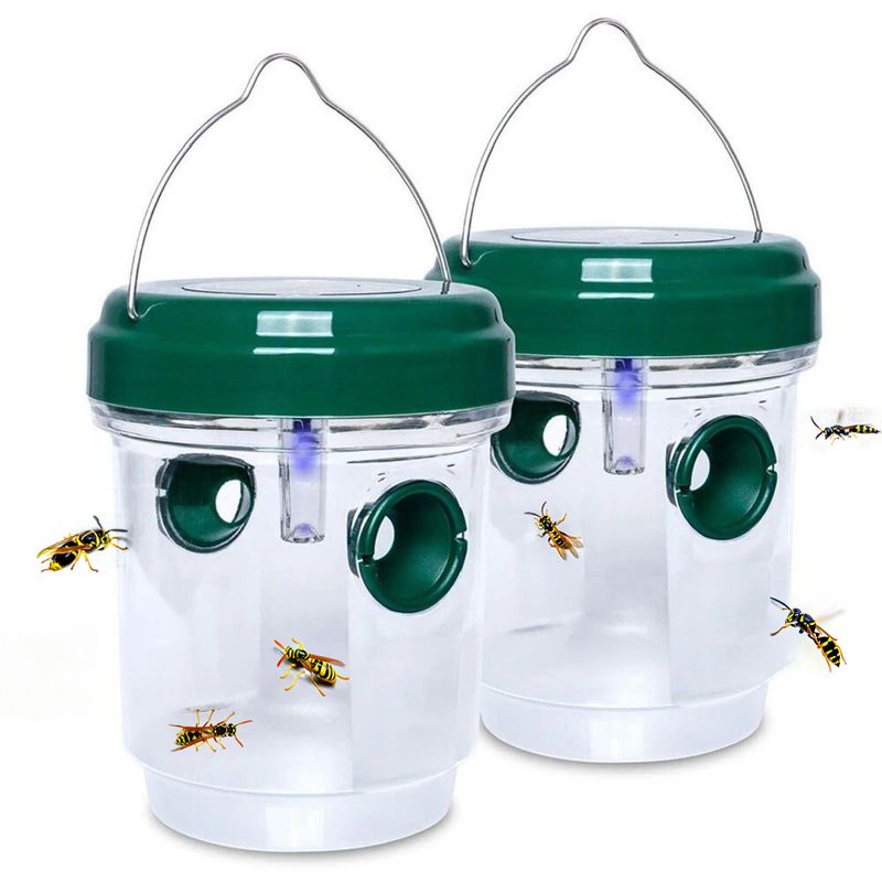 Solar LED Wespenfalle Fliegenfalle Insektenfalle Mückenfalle - 2 Stück