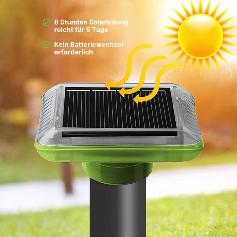 Solar-Maulwurfschreck Maulwurffrei Tiervertreiber Nagetier 4er-Set