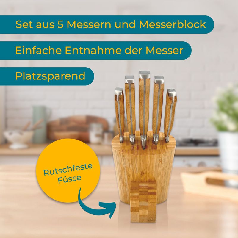Messerblock Messerset Küchenbesteck-Set Kochmesser-Set Messerständer
