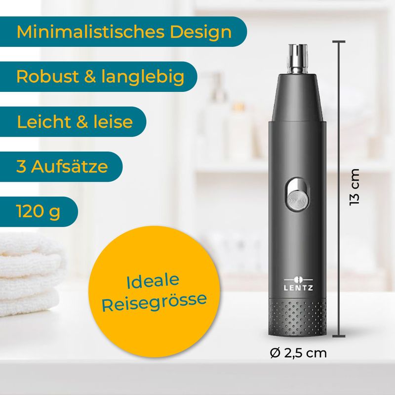 3-tlg. Nasenhaartrimmer-Set Barttrimmer Augenbrauentrimmer