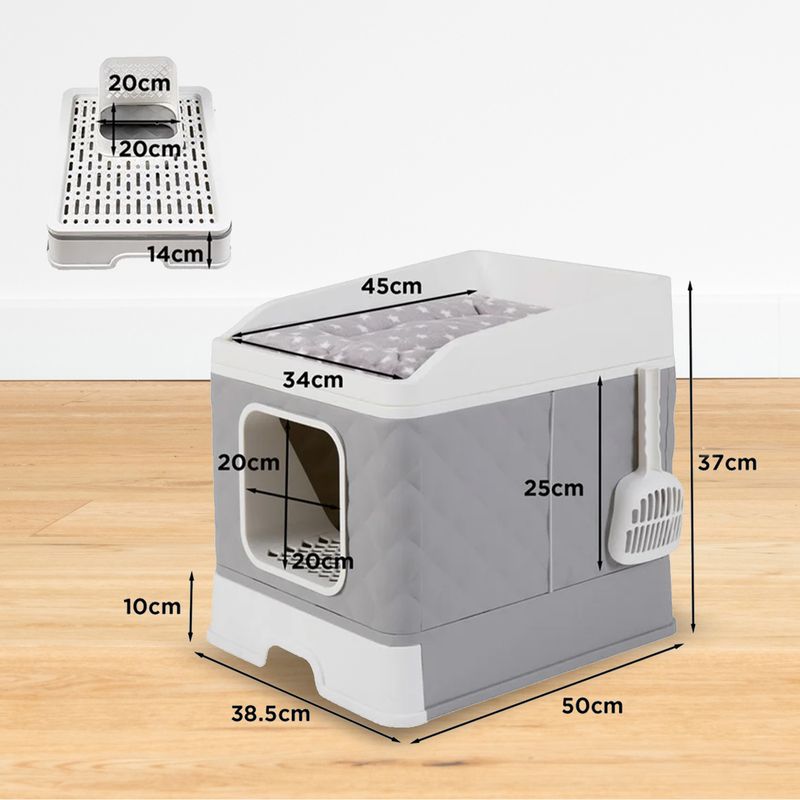 Katzen-WC und Bett Katzentoilette XXL-Katzenklo mit Deckel Streukiste