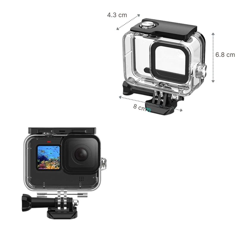Unterwassergehäuse für Action Cam GoPro Hero 13 12 11 10 9 Schutzgehäuse