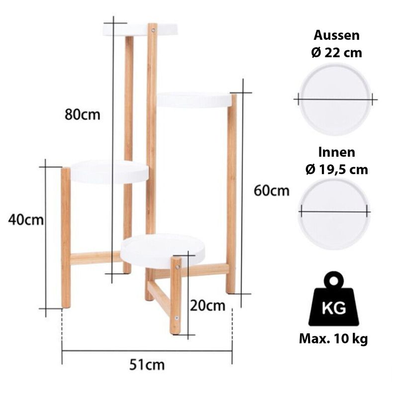 Blumenständer Pflanzen Ständer Regal Halter Treppe Gestell Blumentisch