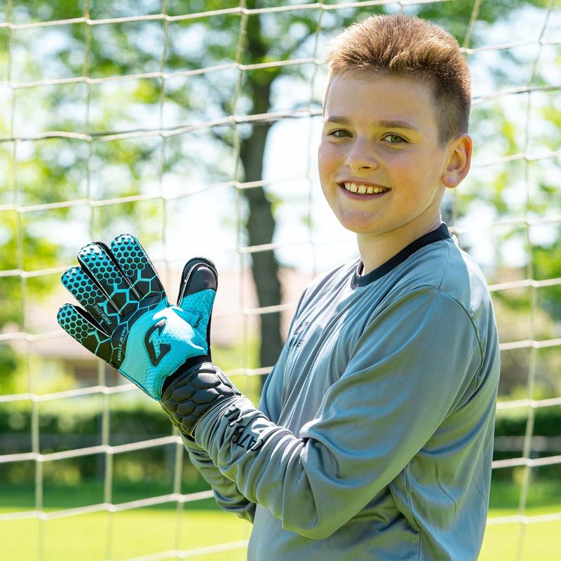 Fussballhandschuhe Kralle Junior Pro 3.0 Gr. 5 Blau Torwart Keeper Goalie Handschuhe